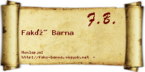 Fakó Barna névjegykártya